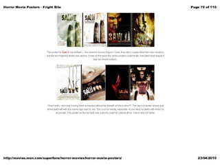 Horror poster analysis from websites