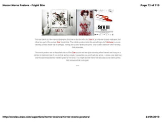 Horror poster analysis from websites