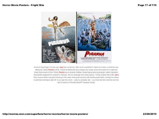 Horror poster analysis from websites