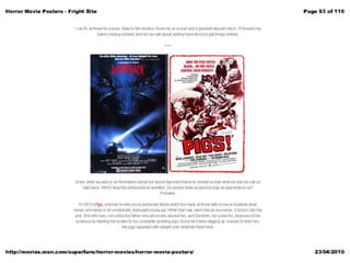 Horror poster analysis from websites