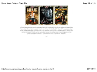 Horror poster analysis from websites