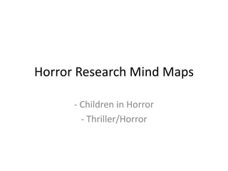 Horror research mind maps