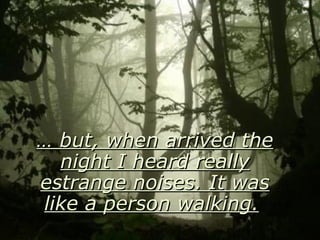 …  but, when arrived the night I heard really estrange noises. It was like a person walking.   