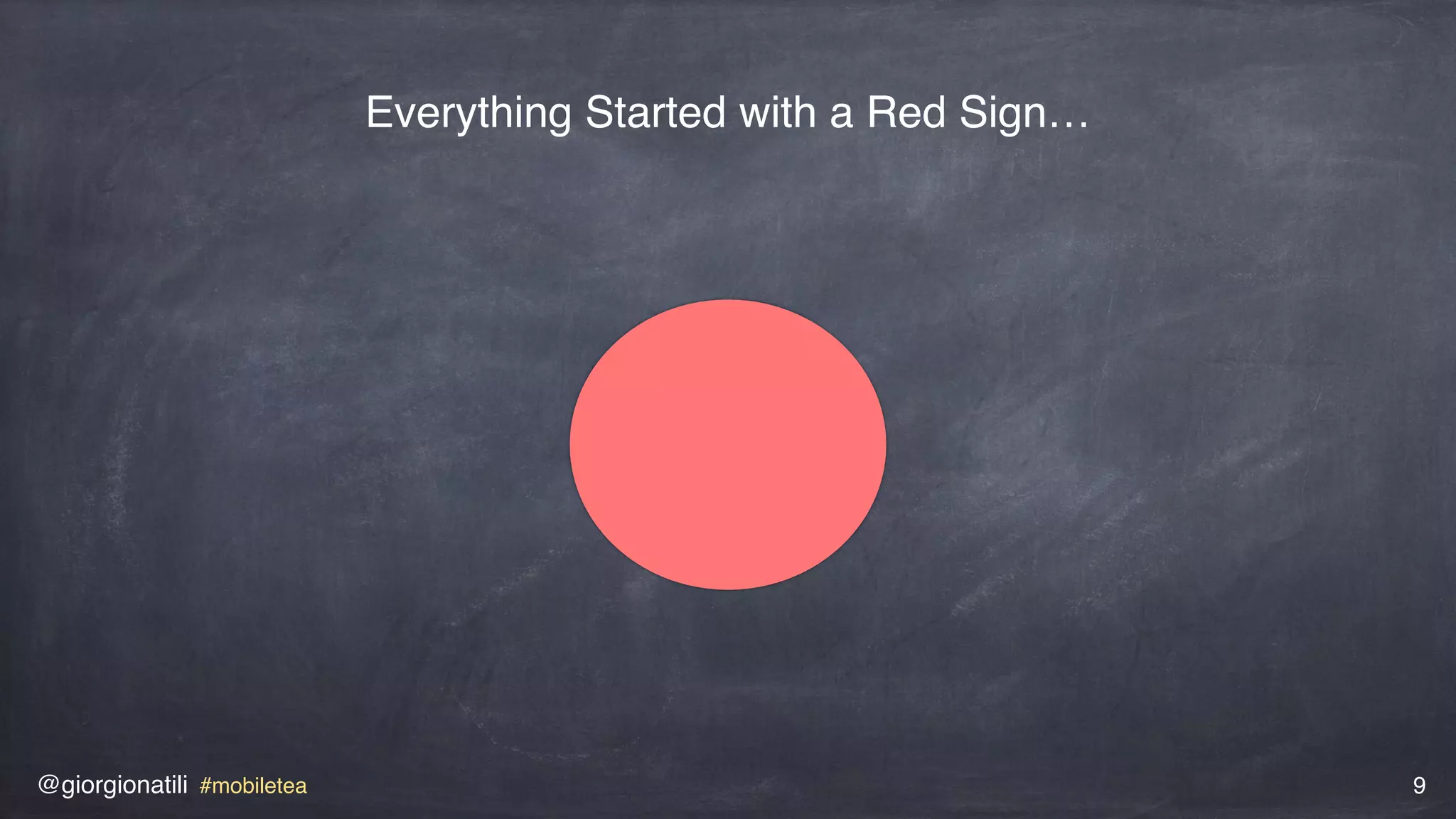 @giorgionatili #mobiletea 9
Everything Started with a Red Sign…
 