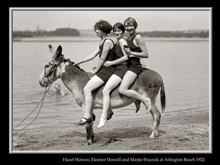 Hazel Watson, Eleanor Howell and Marjie Peacock at Arlington Beach 1922
 