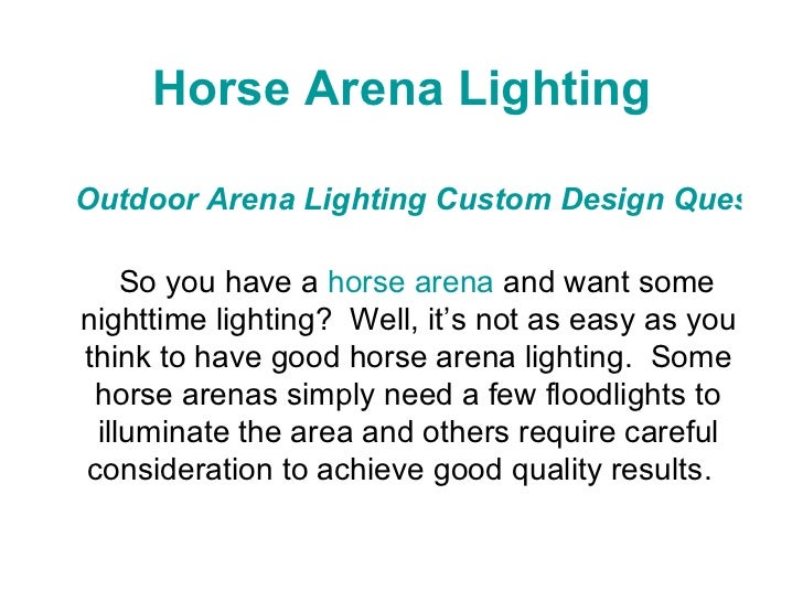 horse arena lighting