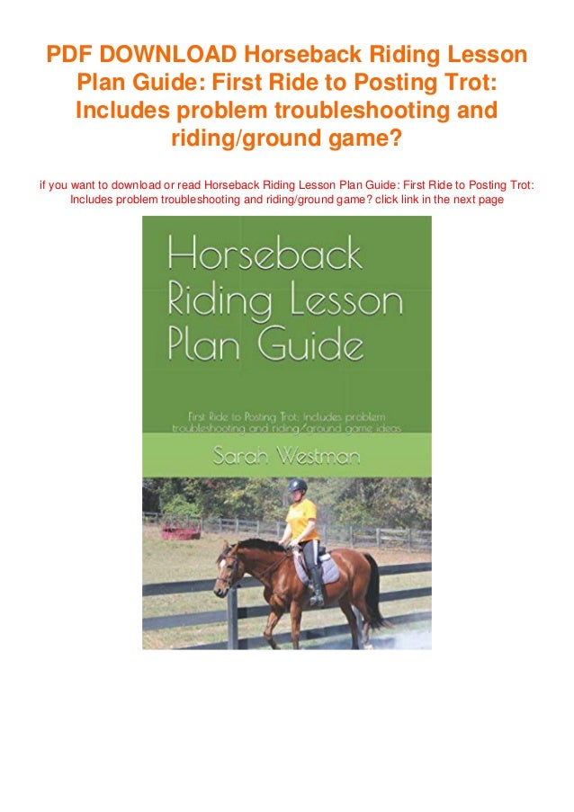 Horseback Riding Lesson Plan Guide First Ride to Posting Trot Includes
