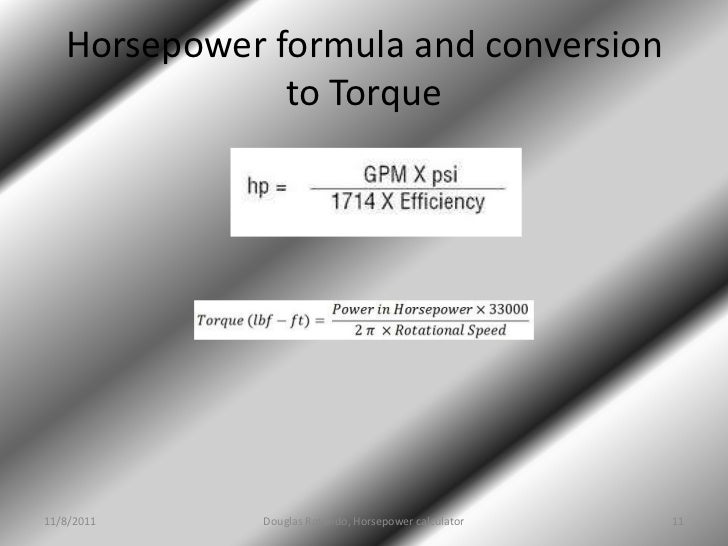 Horse power calculator