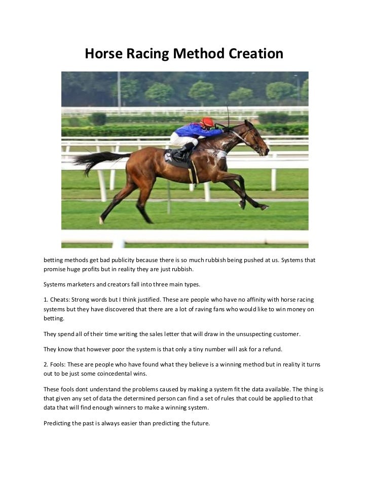 Horse Racing Method Creation Betting School - 