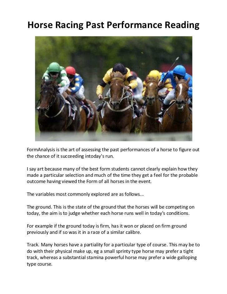 Horse racing past performance reading