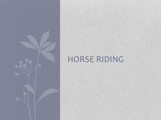 HORSE RIDING
 