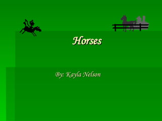 Horses By: Kayla Nelson 
