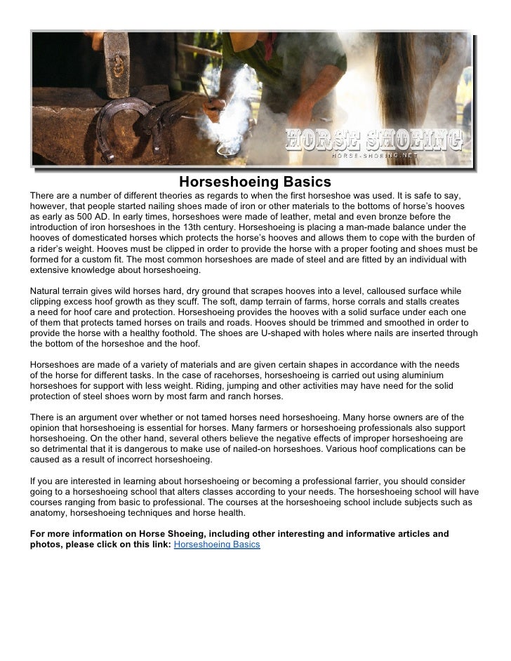 Horseshoeing Basics