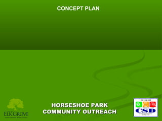CONCEPT PLAN

HORSESHOE PARK
COMMUNITY OUTREACH

 