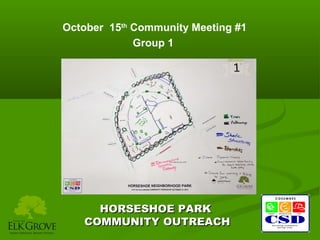 October 15th Community Meeting #1
Group 1

HORSESHOE PARK
COMMUNITY OUTREACH

 