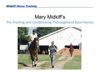 Midkiff Horse Training
Mary Midkiff’s
Race and Pre-Training Thoroughbred Race Horses
 