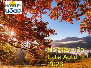 Horsley u3a
Late Autumn
2023
 