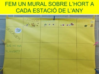 FEM UN MURAL SOBRE L’HORT A
CADA ESTACIÓ DE L’ANY
 
