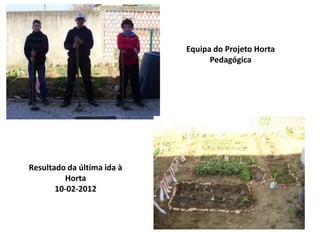 Equipa do Projeto Horta
                                  Pedagógica




Resultado da última ida à
         Horta
       10-02-2012
 