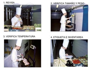 1. REVISA 3. VERIFICA TEMPERATURA 2. VERIFICA TAMAÑO Y PESO 4. ETIQUETA E INVENTAREA 