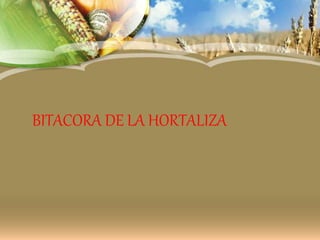 BITACORA DE LA HORTALIZA
 