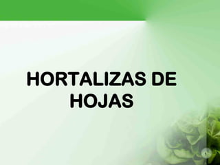 HORTALIZAS DE
HOJAS
1
 