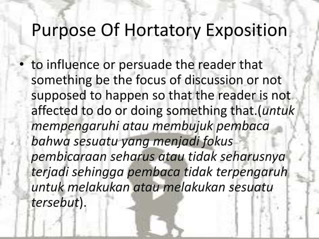 Hortatory exposition text | PPT