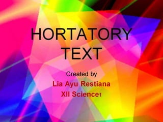 Hortatory Exposition text
