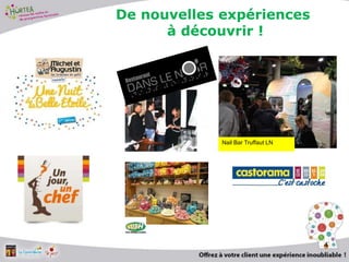 De nouvelles expériences
à découvrir !
4
Caravane Hôtel
Nail Bar Truffaut LN
 