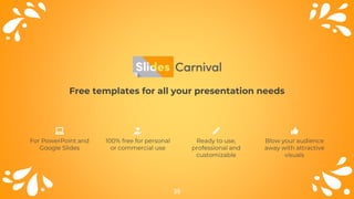 Free templates for all your presentation needs
Ready to use,
professional and
customizable
100% free for personal
or commercial use
Blow your audience
away with attractive
visuals
For PowerPoint and
Google Slides
39
 