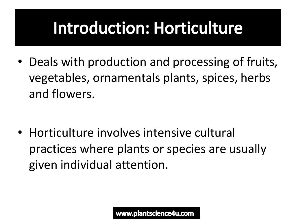 Horticulture introduction Definition and Branches of Horticulture