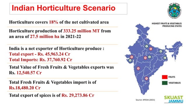 Horticulture Scenario in India | PPTX | Agriculture | Industries