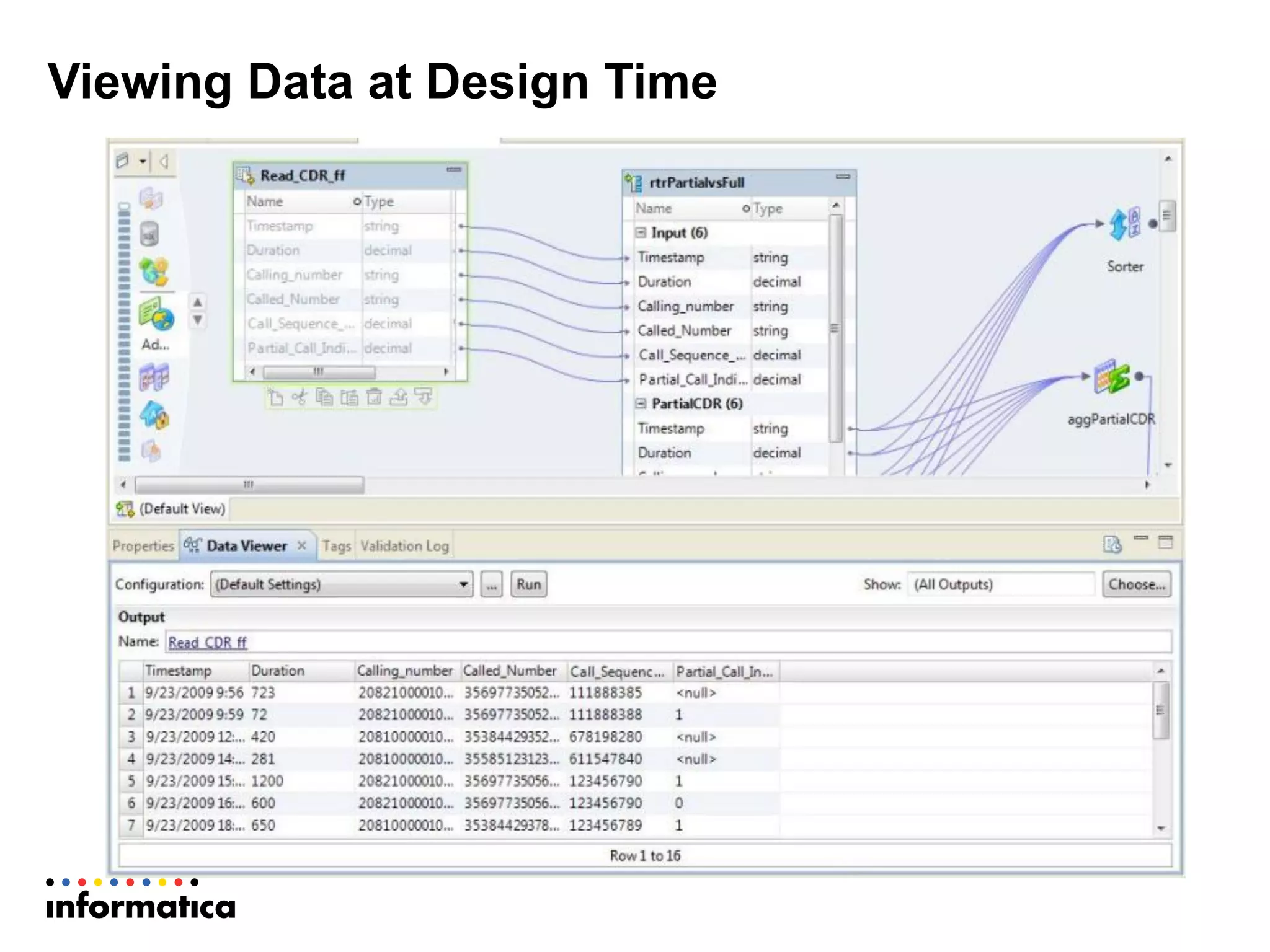 Viewing Data at Design Time
 