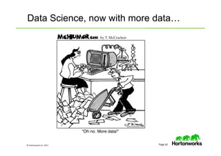© Hortonworks Inc. 2013 Page 25
Data Science, now with more data…
 