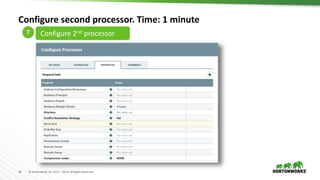 18 © Hortonworks Inc. 2011 – 2016. All Rights Reserved
Configure second processor. Time: 1 minute
7 Configure 2nd processor
 