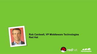 Rob Cardwell, VP Middleware Technologies 
Red Hat 
Page 14 © Hortonworks Inc. 2011 – 2014. All Rights Reserved 
 