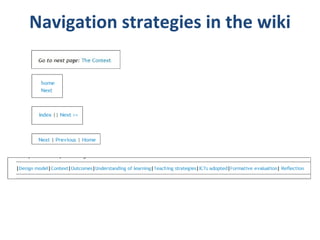 Navigation strategies in the wiki 