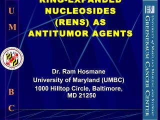 RING-EXPANDED NUCLEOSIDES (RENS) AS ANTITUMOR AGENTS  ,[object Object],[object Object],[object Object],U M B C 