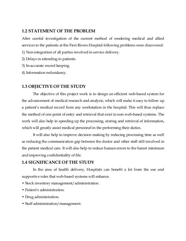 Statement of the problem sample thesis