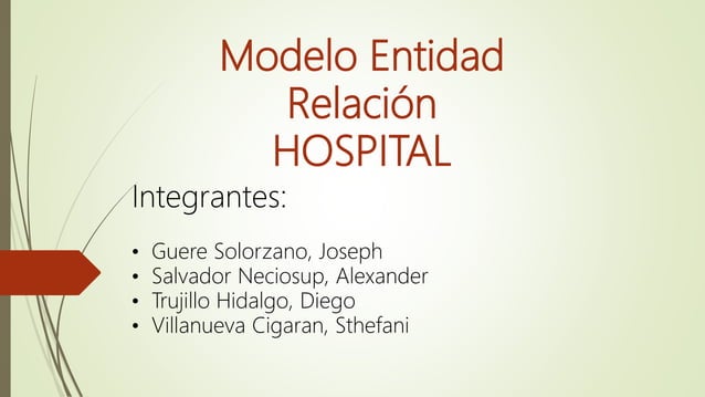 Modelo Entidad Relacion Hospital