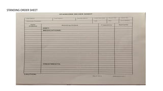 STANDING ORDER SHEET
 