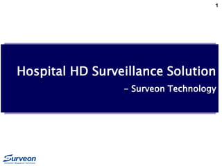 1
Hospital HD Surveillance Solution
- Surveon Technology
 