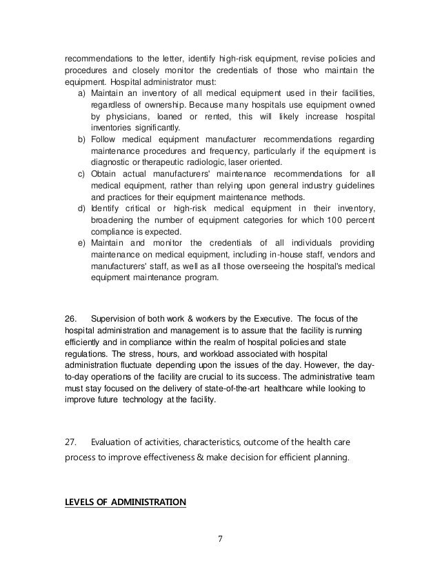 hospital administration role in quality patient care sample letter of recommendation for healthcare administration