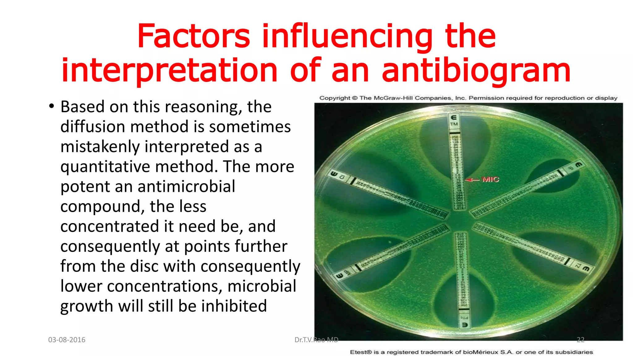 HOSPITAL ANTIBIOGRAMS principles interpretation and documentation | PPTX