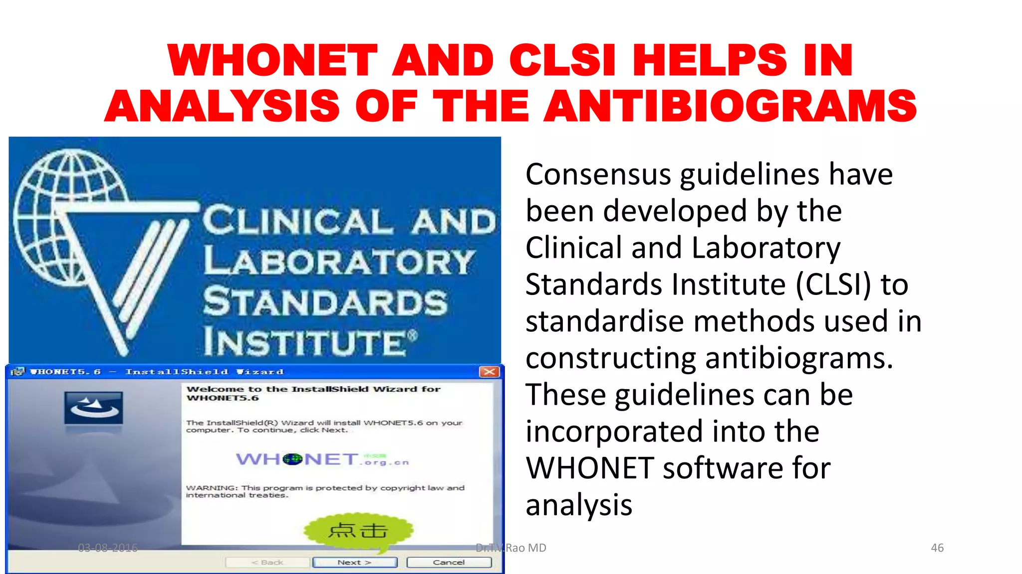 HOSPITAL ANTIBIOGRAMS principles interpretation and documentation ...