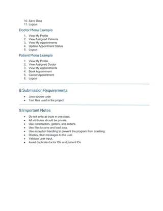 Comprehensive Java Hospital Appointment Management System with OOP and ...