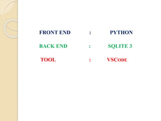 HOSPITAL APPOINTMENT SYSTEM.pptx for final project | PPTX