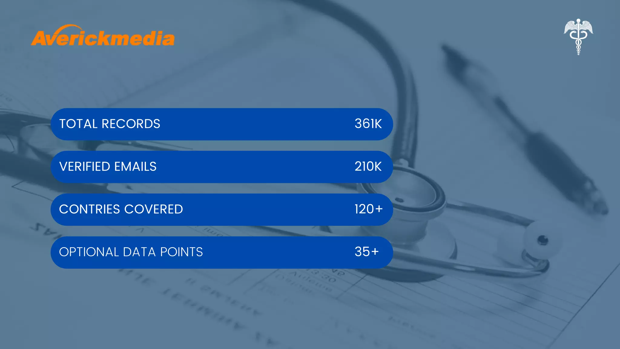 TOTAL RECORDS
VERIFIED EMAILS
CONTRIES COVERED
OPTIONAL DATA POINTS
361K
210K
120+
35+