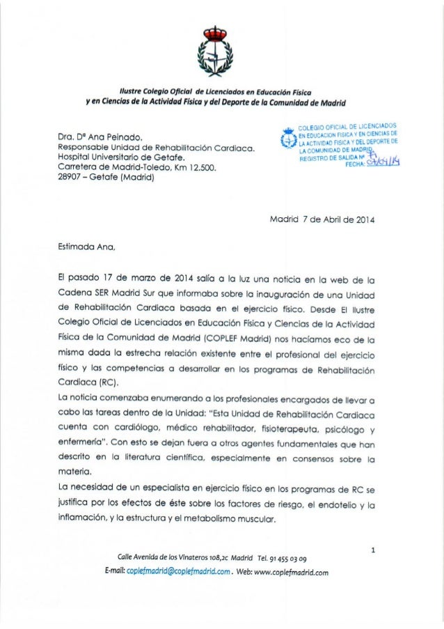 Carta remitida a la responsable de la Unidad de 