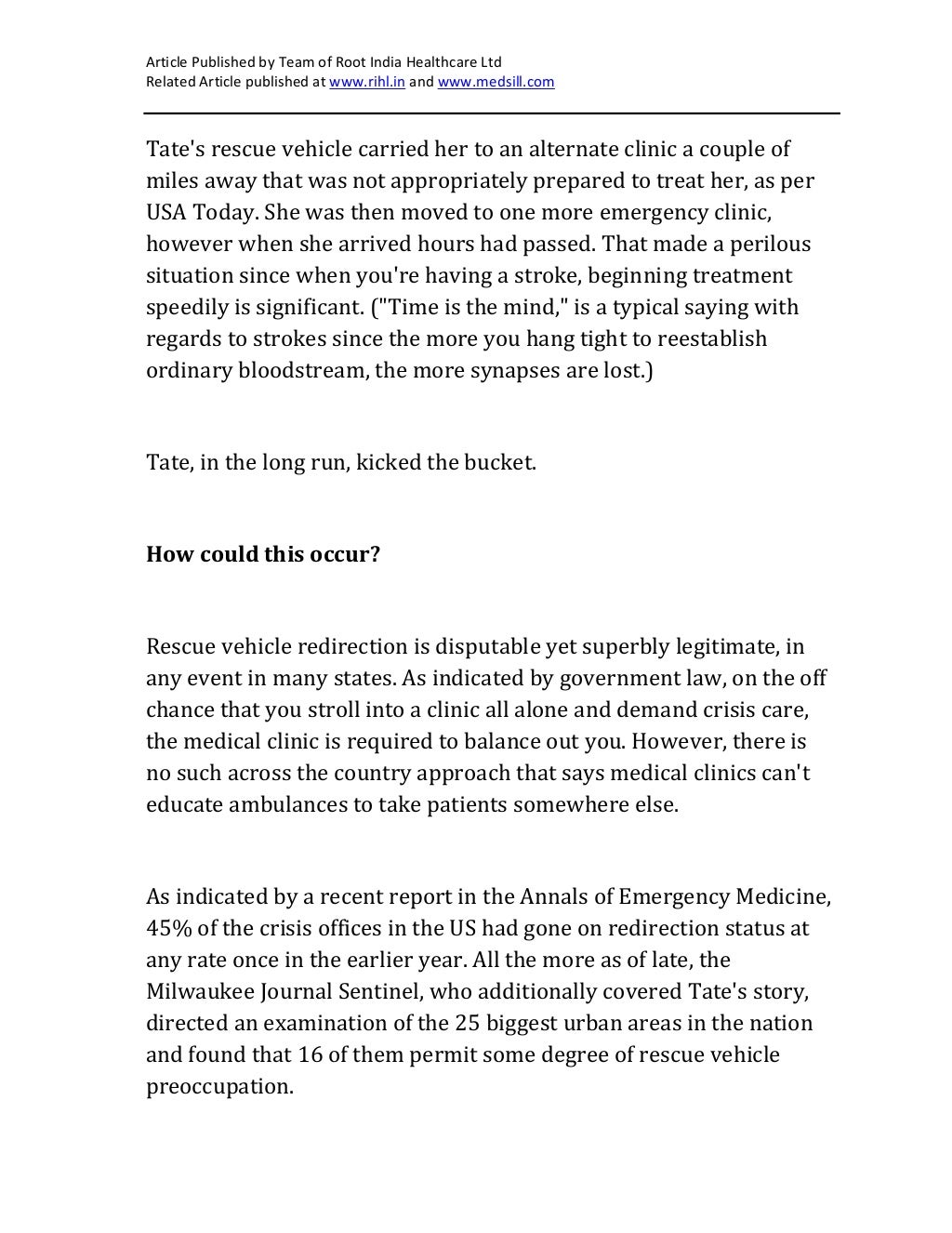 'Hospital diversion' is absolutely legal & placing people at risk. here